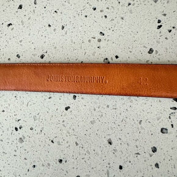 JOHNSTON & MURPHY Black Leather Business Casual Dress Belt Men’s Size 42 EUC - Picture 12 of 12